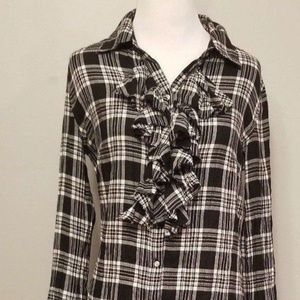 Converse One Star Paid Ruffled Shirt Dress Size S
